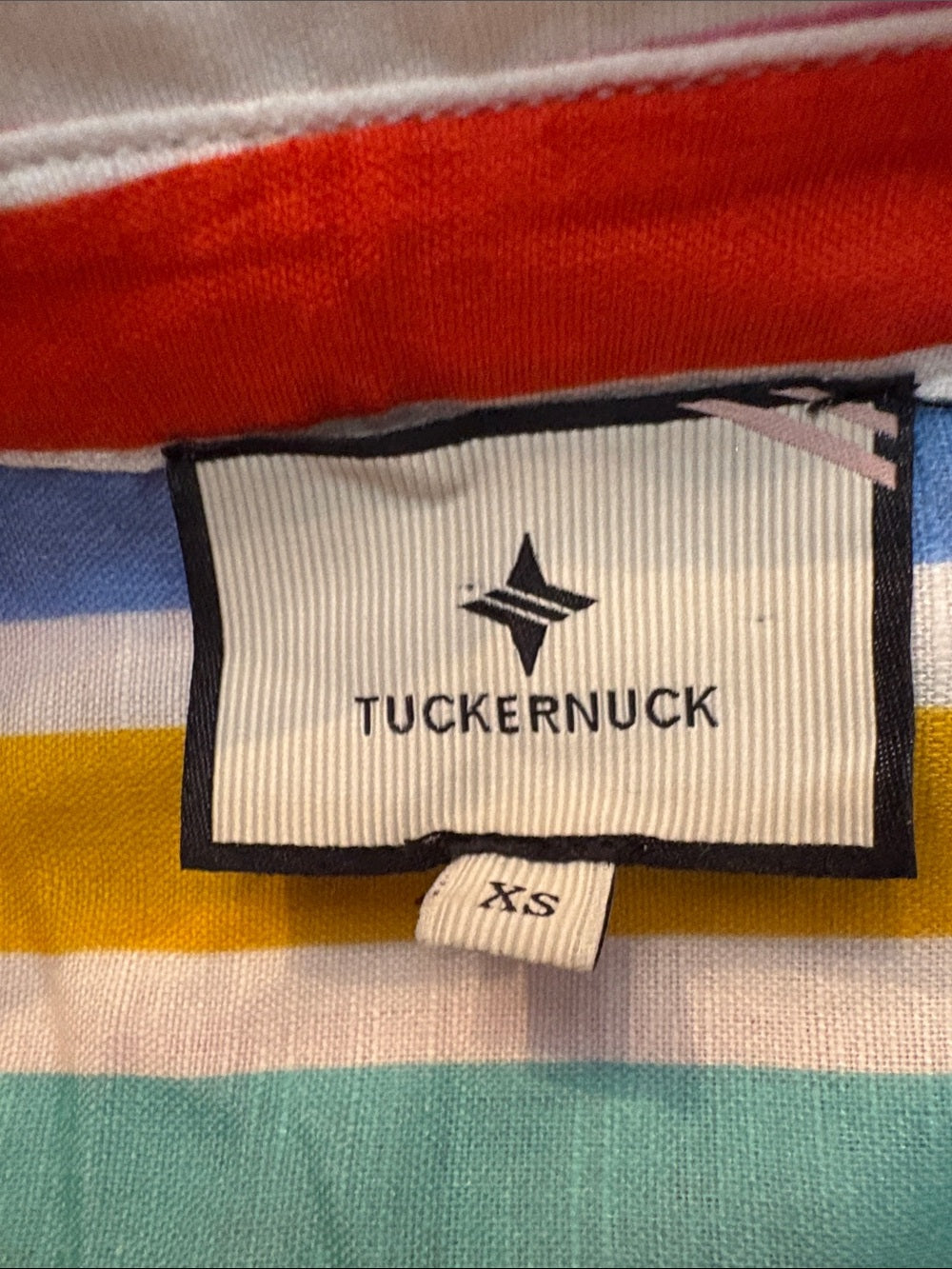 Tuckernuck Multi Color Stripe Ruffle Hem Mini Shirtdress Linen Blend - size XS - Image 6