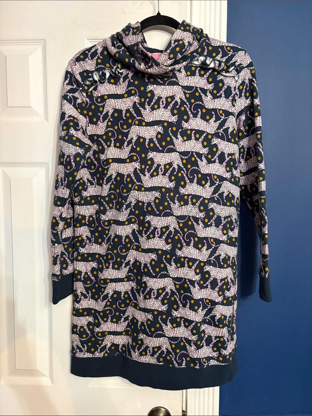 Kate Spade Dotted Panther Print sweater dress - size small