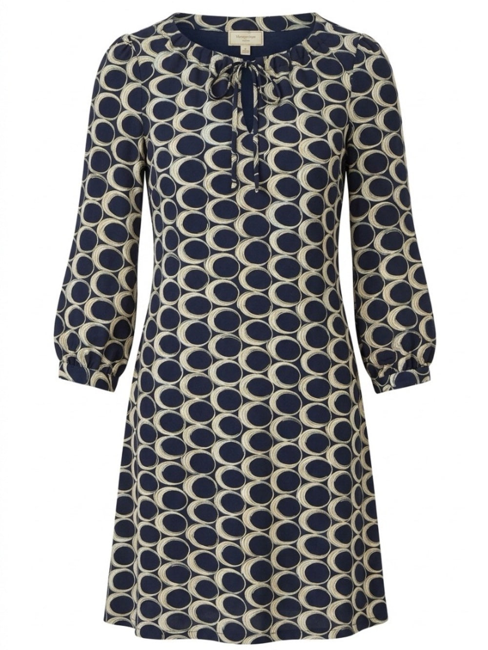 Moulinette Soeurs Anthropologie Navy Blue Ellipses Shift Dress - Size 4 - Image 1