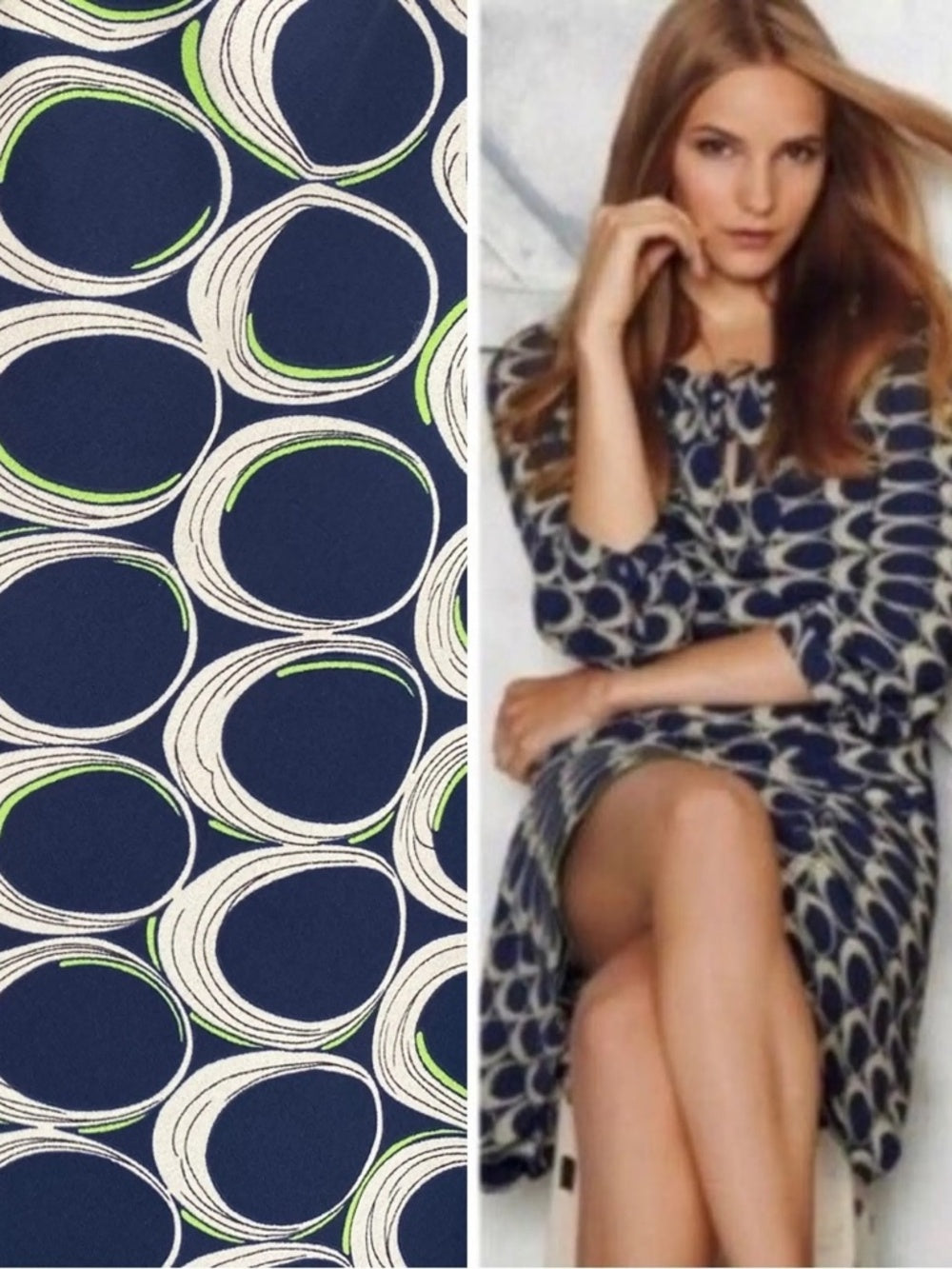 Moulinette Soeurs Anthropologie Navy Blue Ellipses Shift Dress - Size 4 - Image 2
