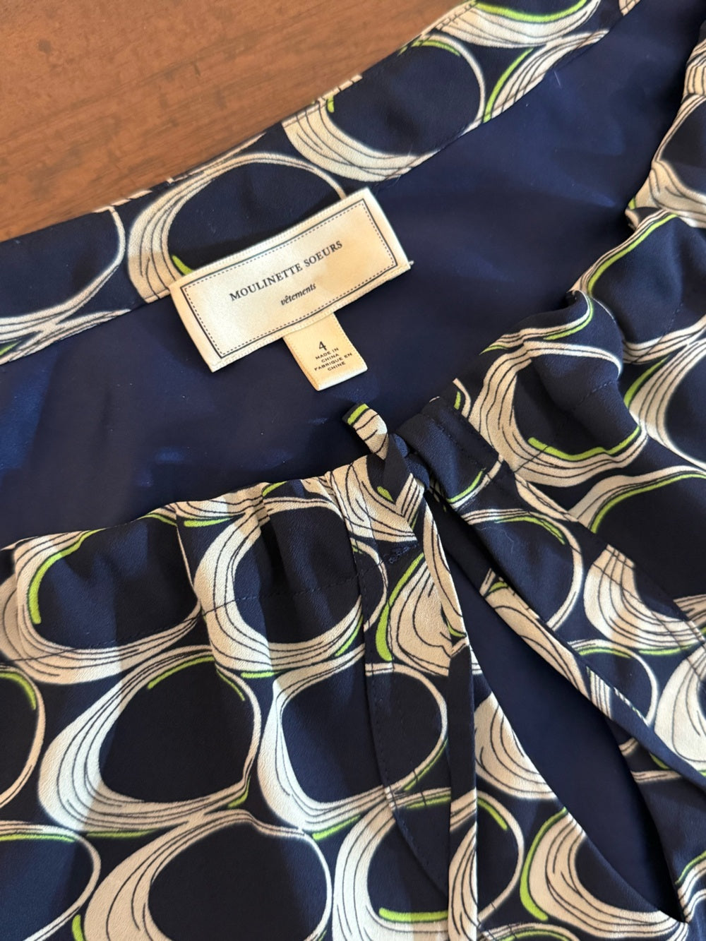 Moulinette Soeurs Anthropologie Navy Blue Ellipses Shift Dress - Size 4 - Image 3