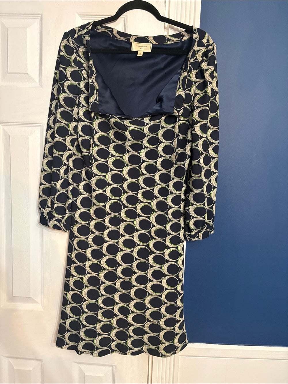 Moulinette Soeurs Anthropologie Navy Blue Ellipses Shift Dress - Size 4 - Image 5