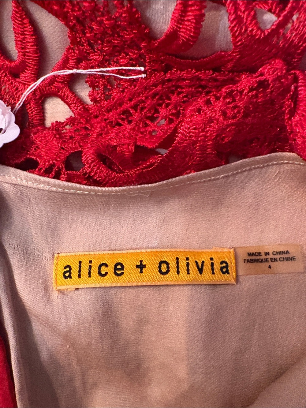 NWT Alice + Olivia Lace Red Dress - 4 🌟 - Image 2