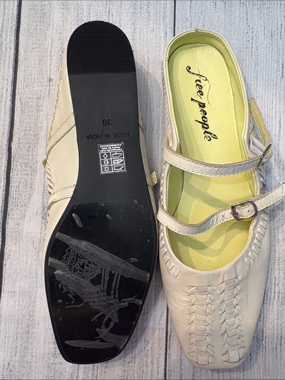 Free People Diana Double Strap Flat Bone - size 39 (US 8.5) - NEW 🌟 - Image 4
