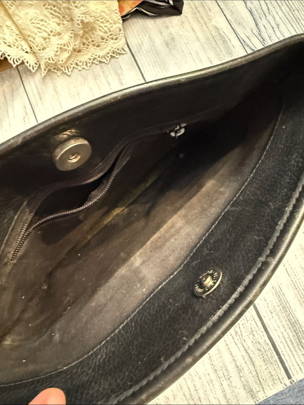 Brighton Purse Black Pebble Croc Silver Heart Shoulder Bag Vintage 🌟 - Image 5