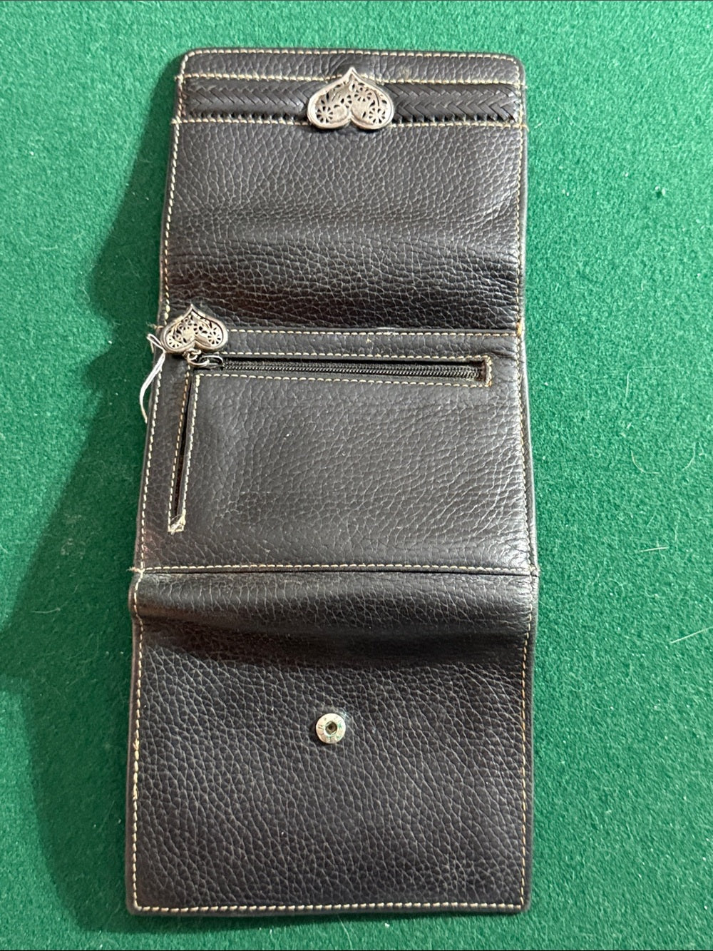 BRIGHTON Bellissimo Heart Black Croc-Embossed/Pebble Leather Vintage Wallet 🌟 - Image 6