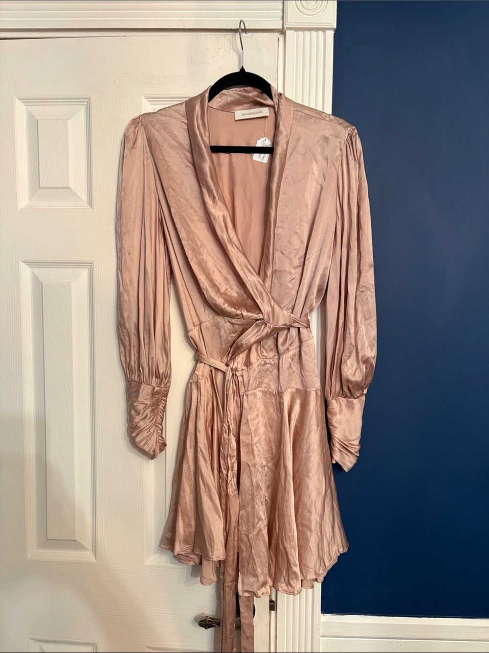 ZIMMERMANN pale pink petal Silk Wrap Mini Dress - size small 🌟 - Image 5