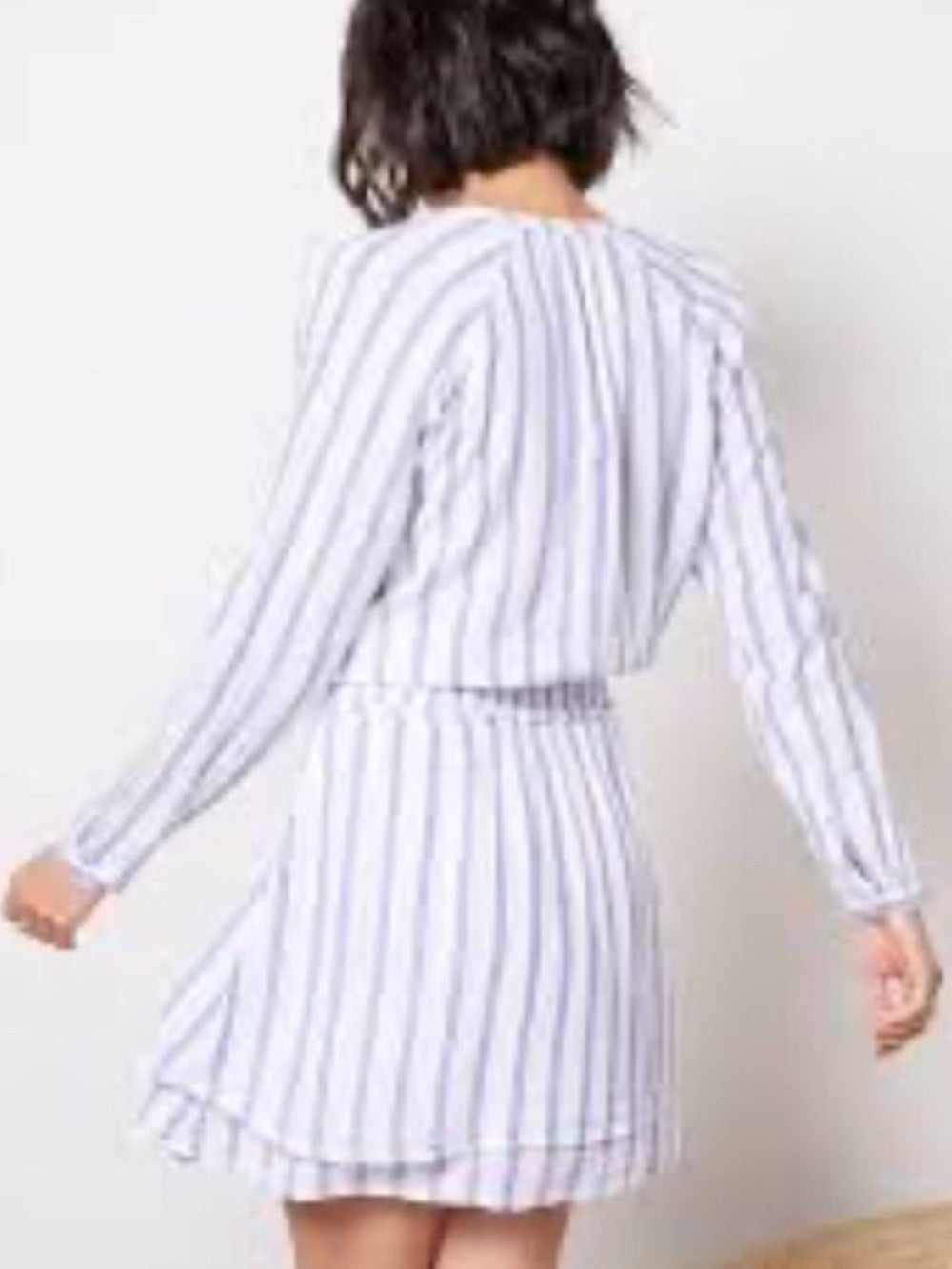 Rails Jasmine Dress Rhone Strip Long Sleeve Linen Blend - size M - Image 2