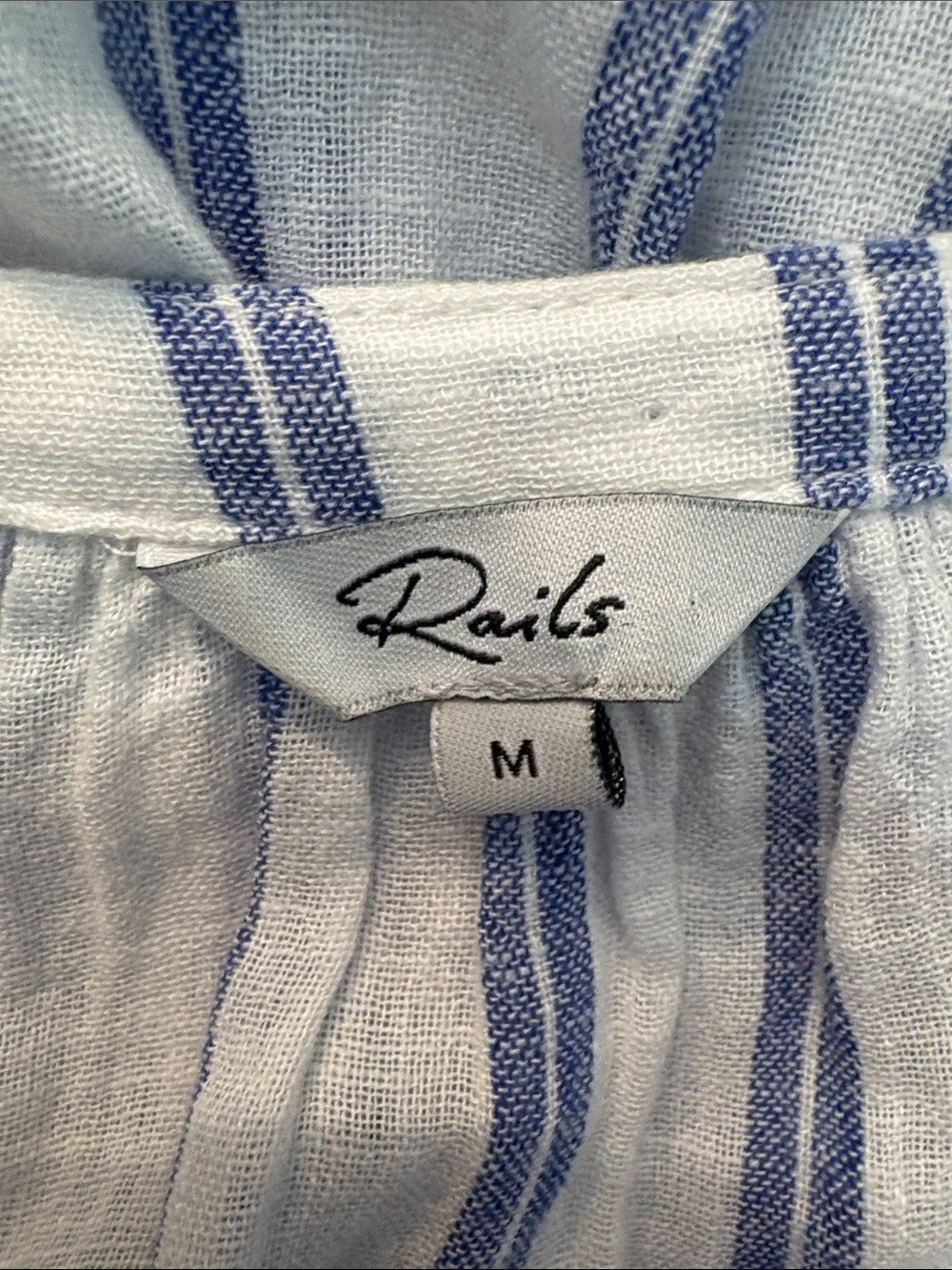 Rails Jasmine Dress Rhone Strip Long Sleeve Linen Blend - size M - Image 4