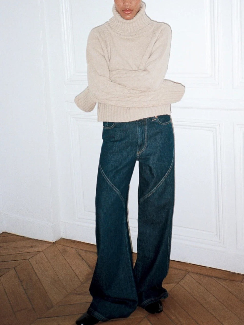 Attire the studio Turtleneck ivory wool Sweater - size small 🌟 - Image 2