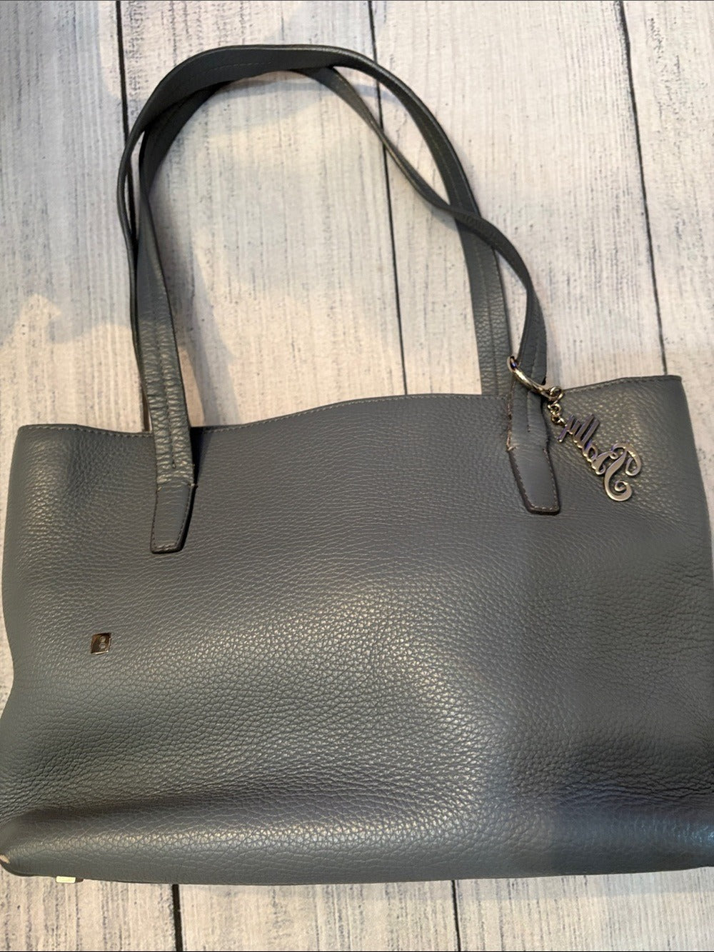 Bally Grey Pebbled Vintage Leather Tote Shoulder Bag - Image 2