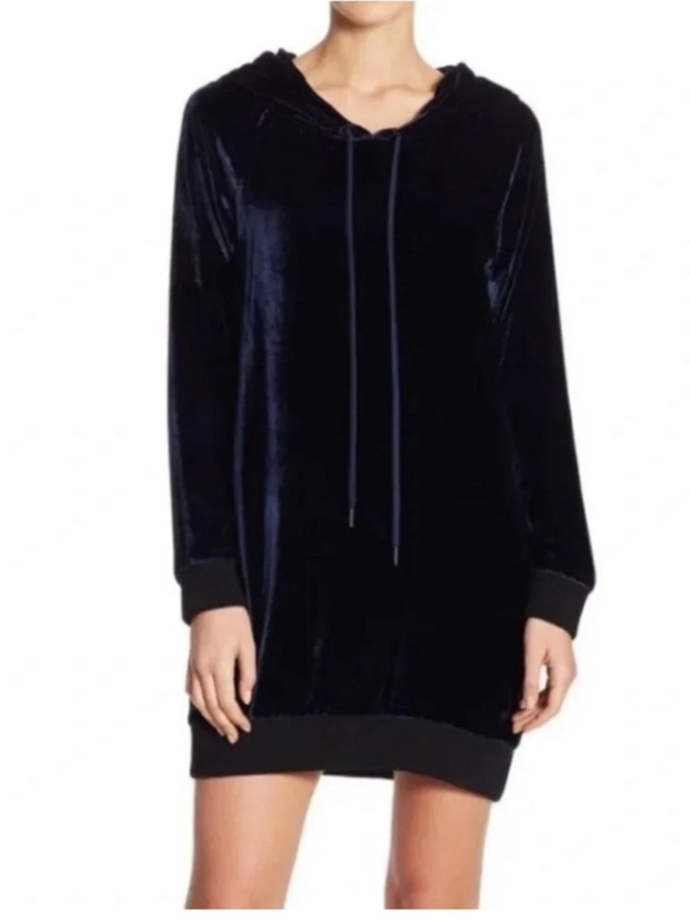 Alice + Olivia Black Velvet Hoodie Dress - S 🌟 - Image 1