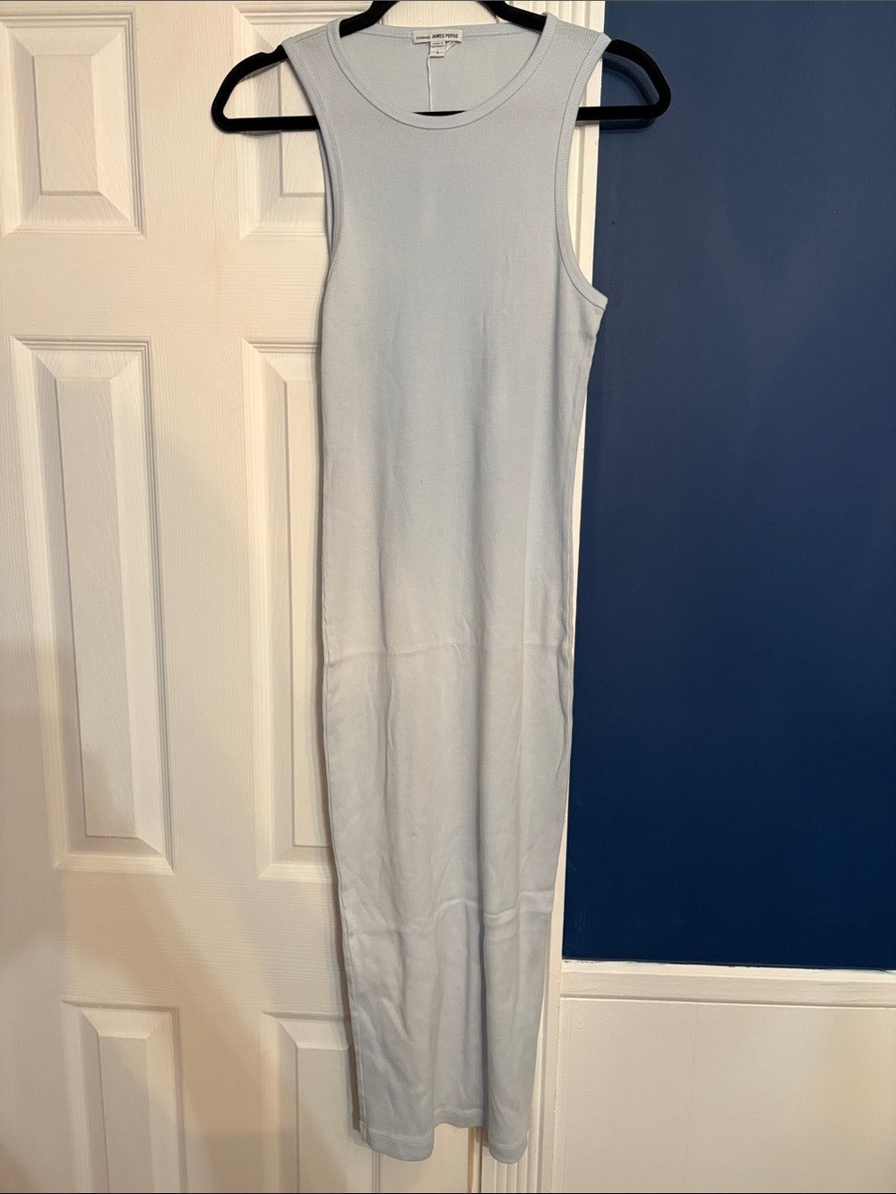 Standard James Perse Powder Blue Soft Cotton Ribbed Bodycon Dress - size 2 (M) - Image 4