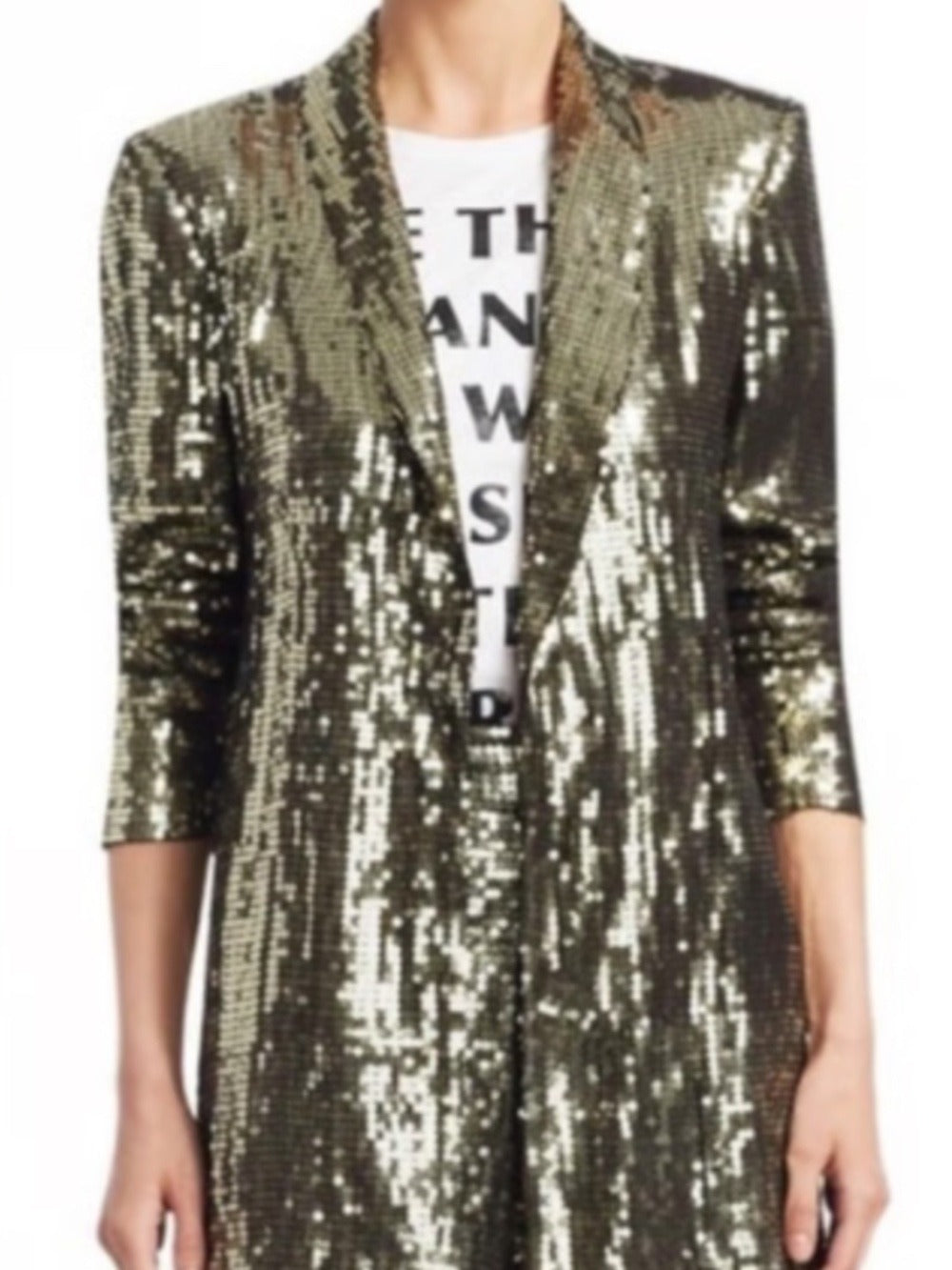 Alice + Olivia Oversized Sequin Gold Blazer - S 🌟 - Image 2