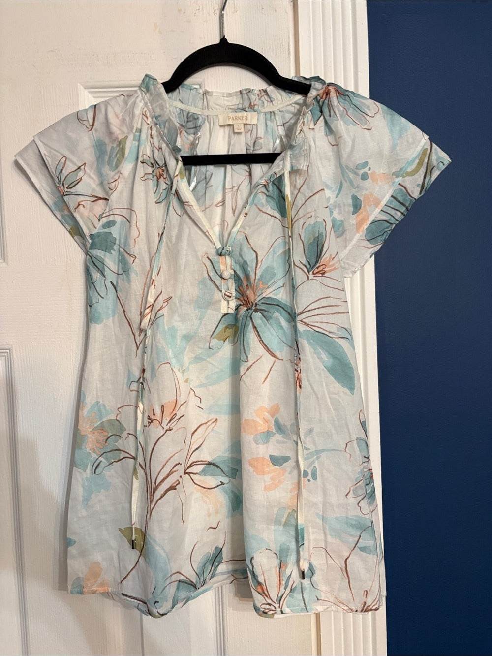 PARKER The Rowan Top shirt robins egg top - size small - NEW - Image 3
