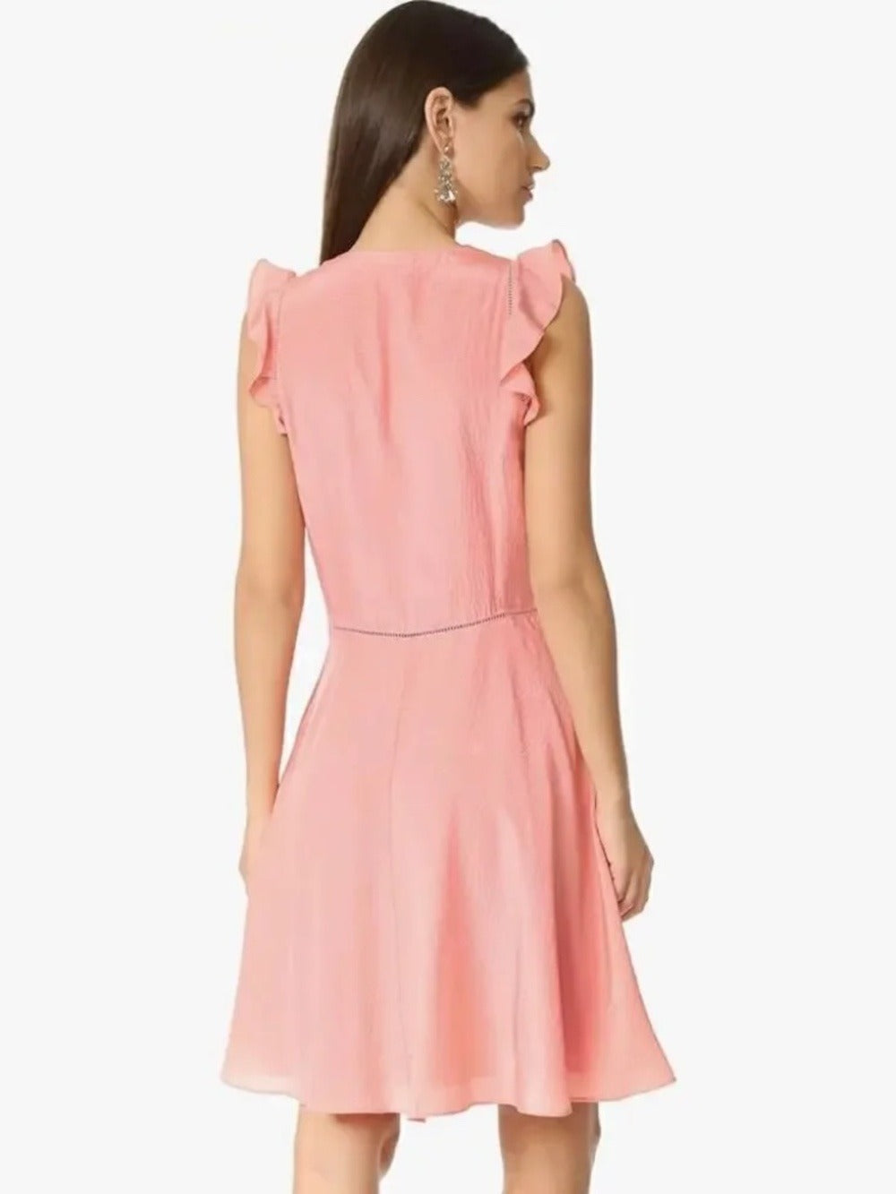 Rebecca Taylor Silk Flutter A-Line Dress - size 6 - Image 2