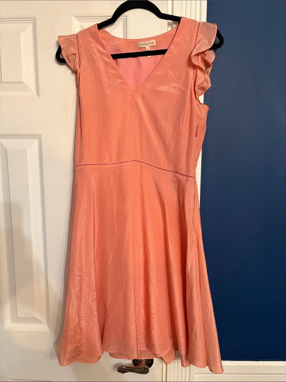 Rebecca Taylor Silk Flutter A-Line Dress - size 6 - Image 5