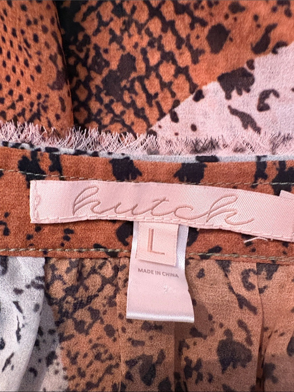 Hutch skin print sheer blouse - size Large - Image 2