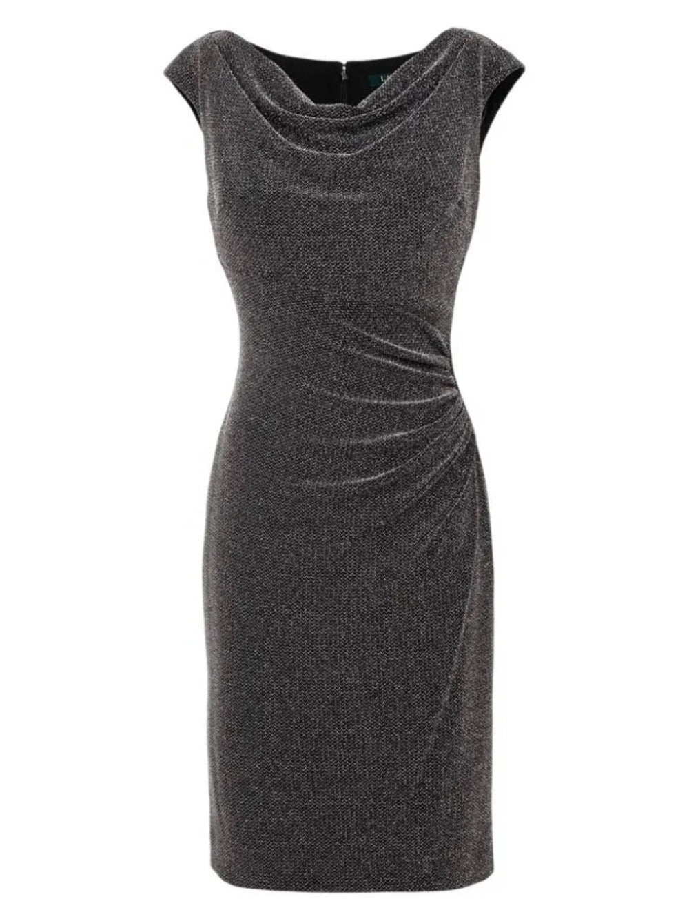 Lauren Ralph Lauren Black Silver Lurex Cocktail Dress‎ - size 14 - Image 1