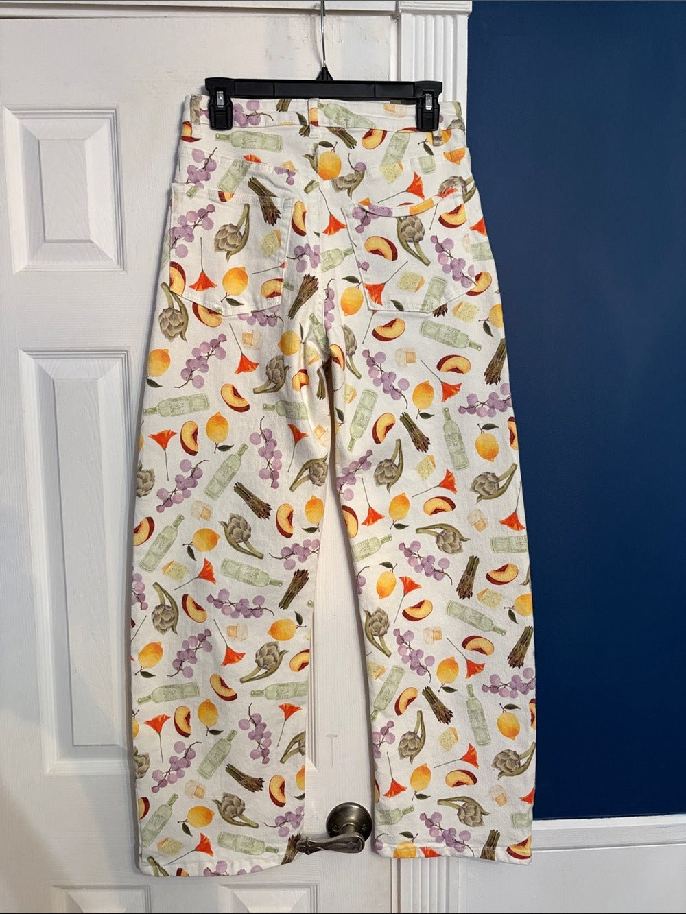 AQUA x Lisa Says Gah Farmstand Print Denim Top & Wide Leg Pants - size 25 - Image 8