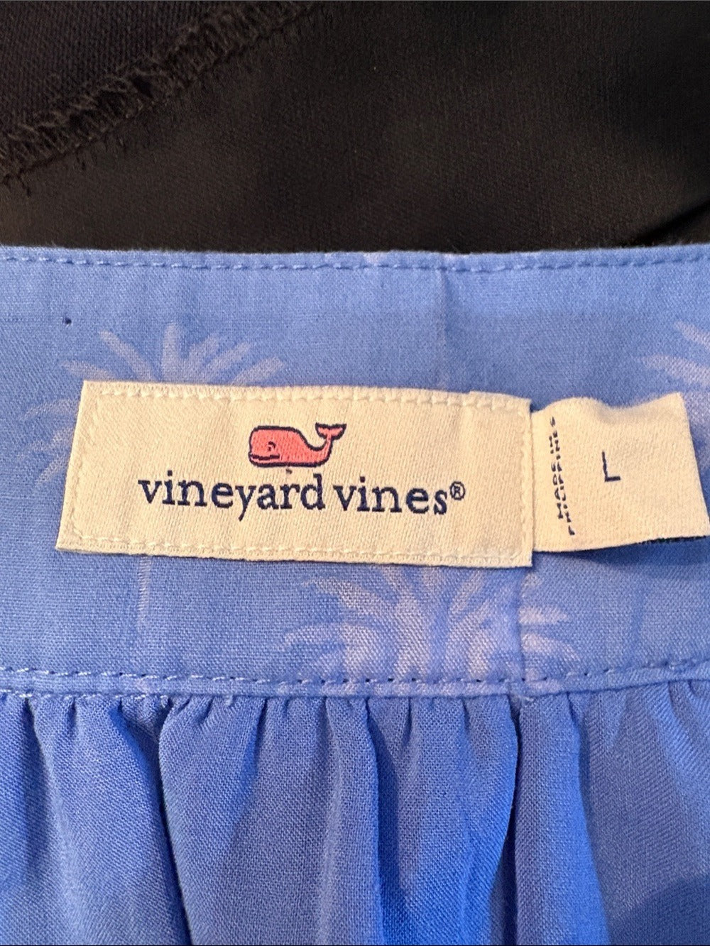 Vineyard Vines Sunset Palm Tassel Embroidered blue Mini Dress - size Large - Image 2