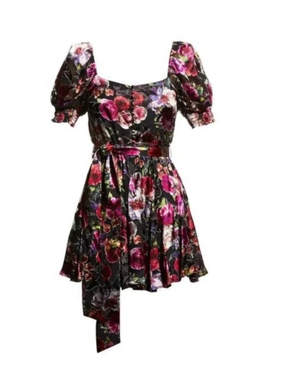 Alice + Olivia Mina Puff-Sleeve Godet Dress - 4 🌟 - Image 1