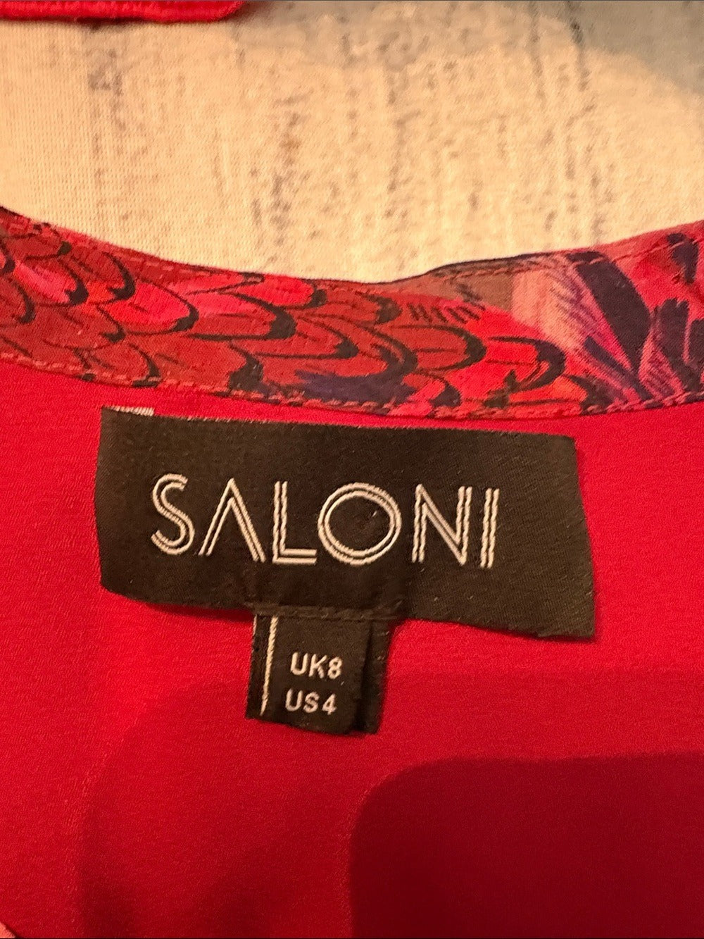 SALONI Red Feather Tilly Ruffle Dress - size 4 - Image 2