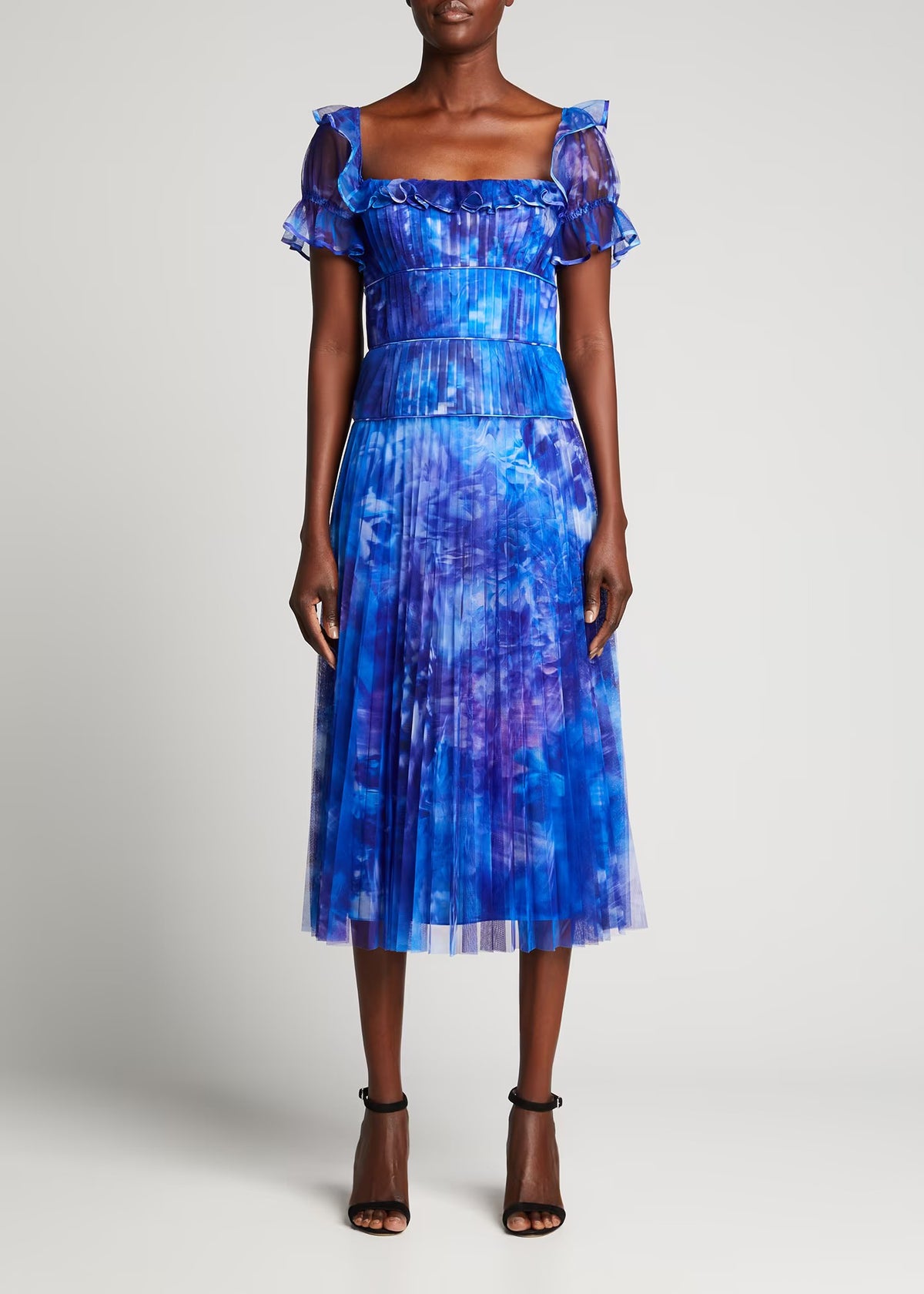 Marchesa Notte Pleated Chiffon Dress - 4 - Image 3