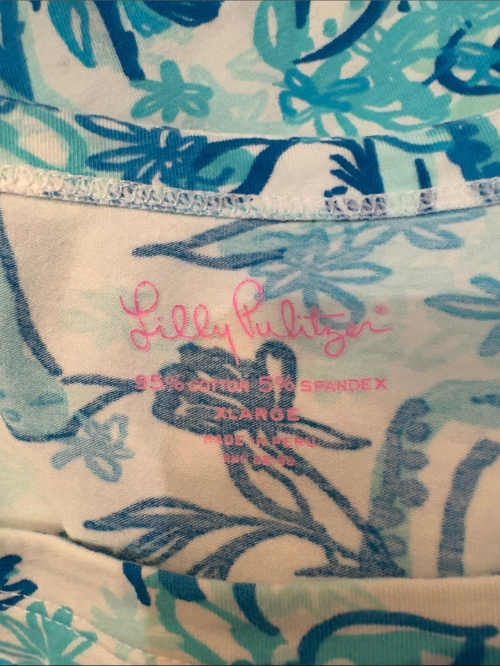Lilly Pulitzer Andie Top Resort White Blue Back It up Ostrich - size XL - Image 4