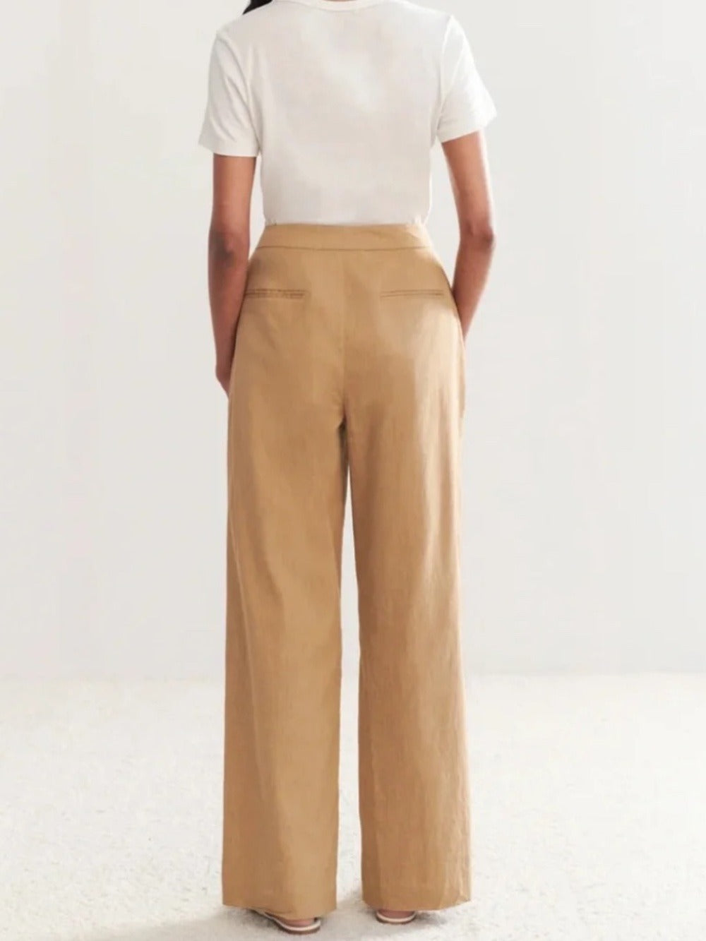 JENNI KAYNE Linen Keaton Trouser Pant in Khaki - size 0 🌟 - Image 4