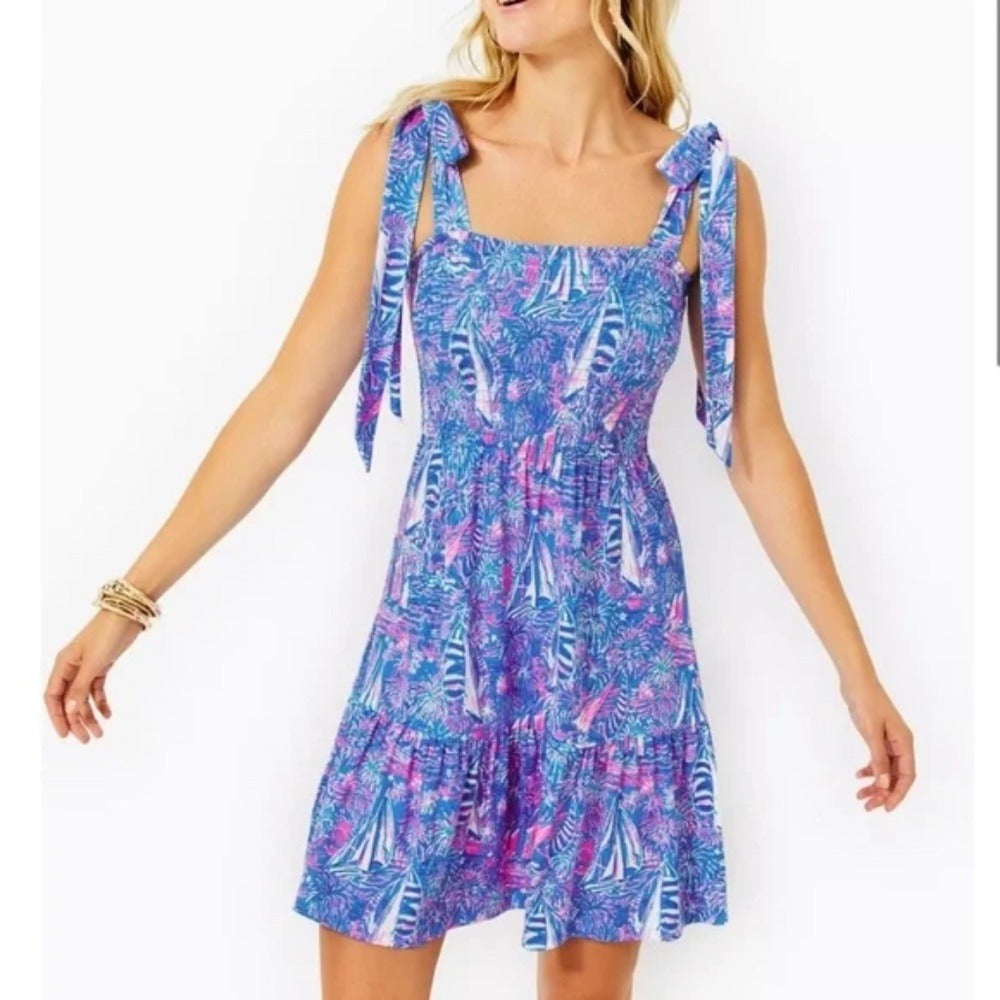 Lilly Pulitzer Kailua Smocked Dress - size L 🌟 - Image 1