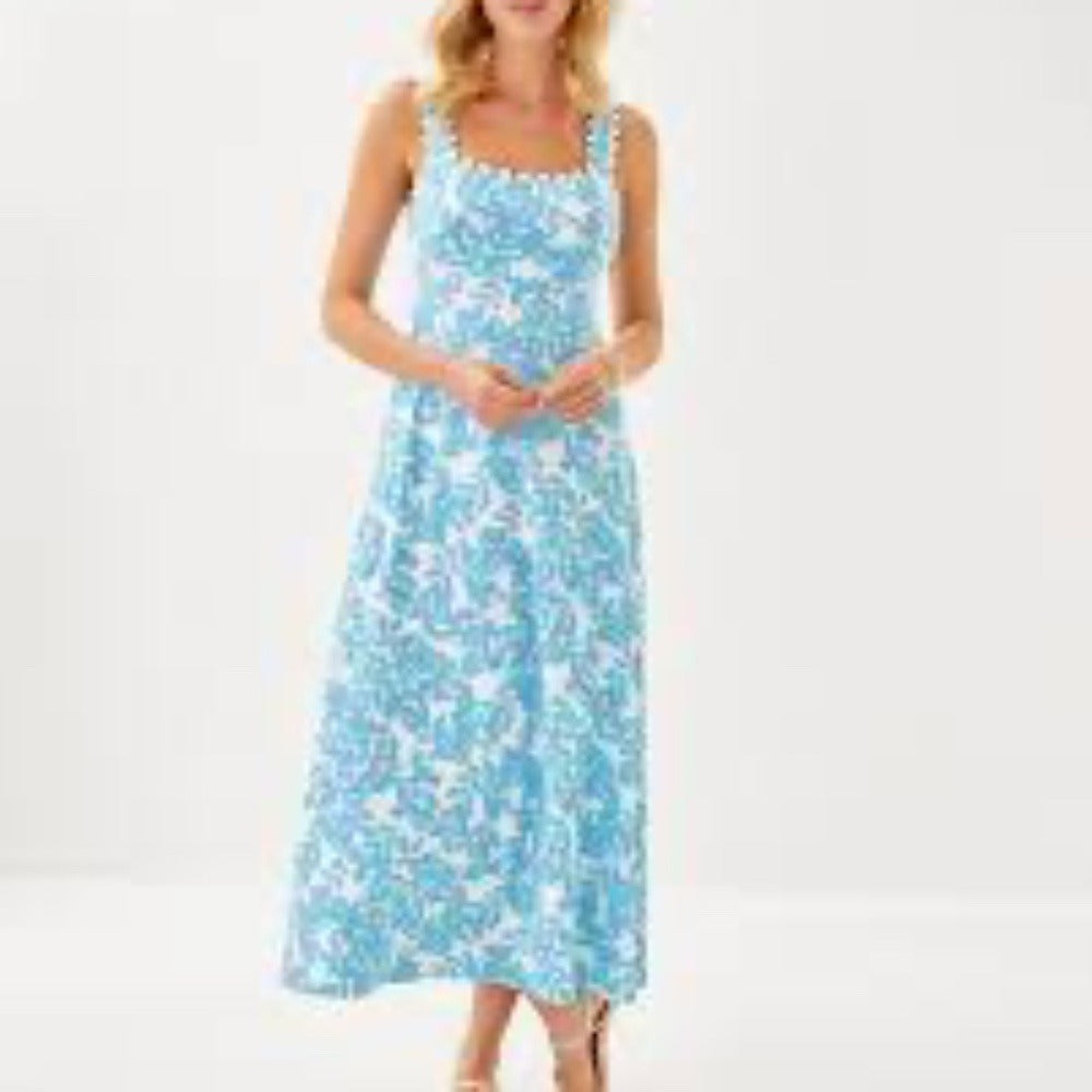Lilly pulitzer dwyer midi dress Jacaranda blue simply the zest - size L NWT 🌟 - Image 1