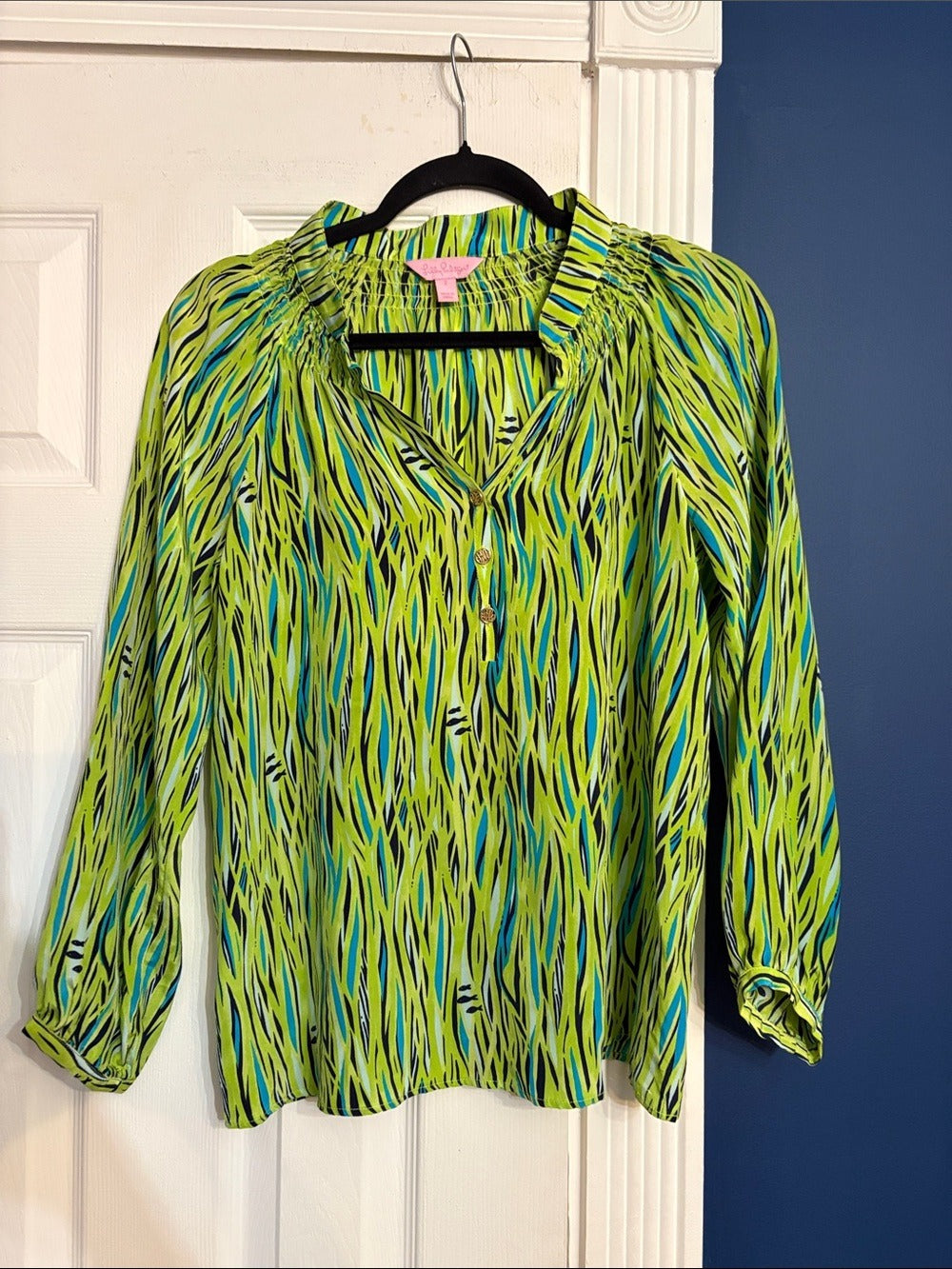 Lilly Pulitzer Elsa 100% silk seaweed fish - size 2 - Image 5