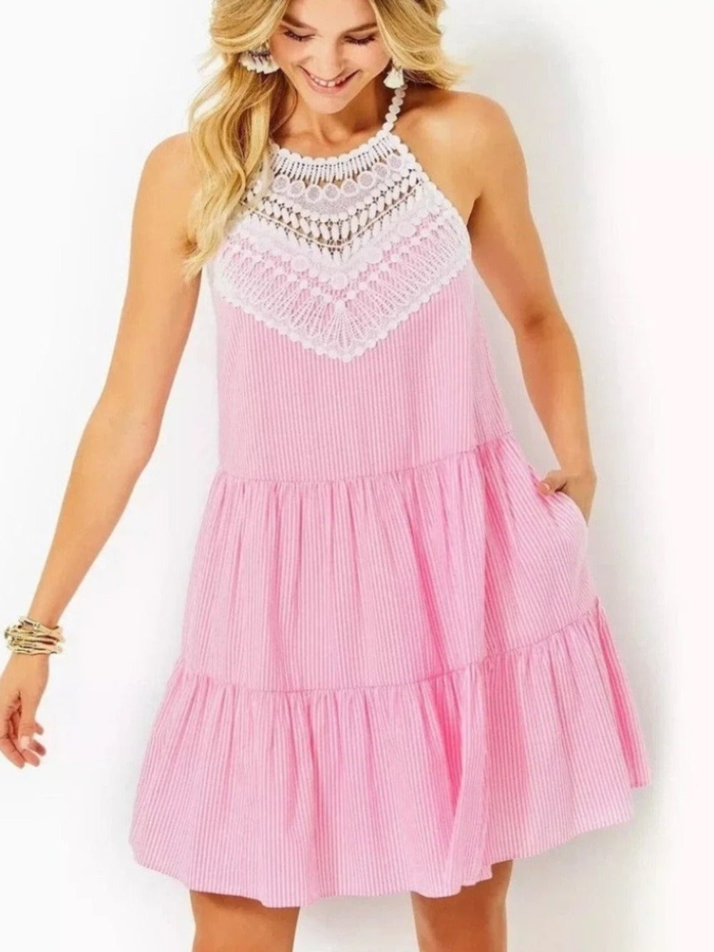 Lilly Pulitzer Seersucker Striped Dress - 14 🌟 - Image 1