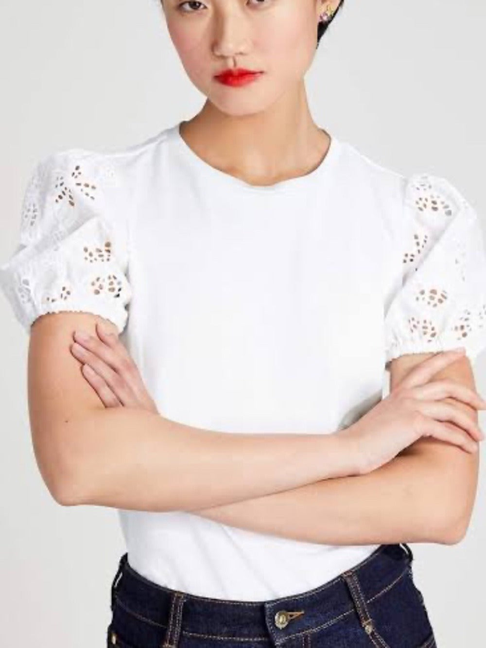 KATE SPADE Butterfly Eyelet crewneck shirt - size small 🌟 - Image 2