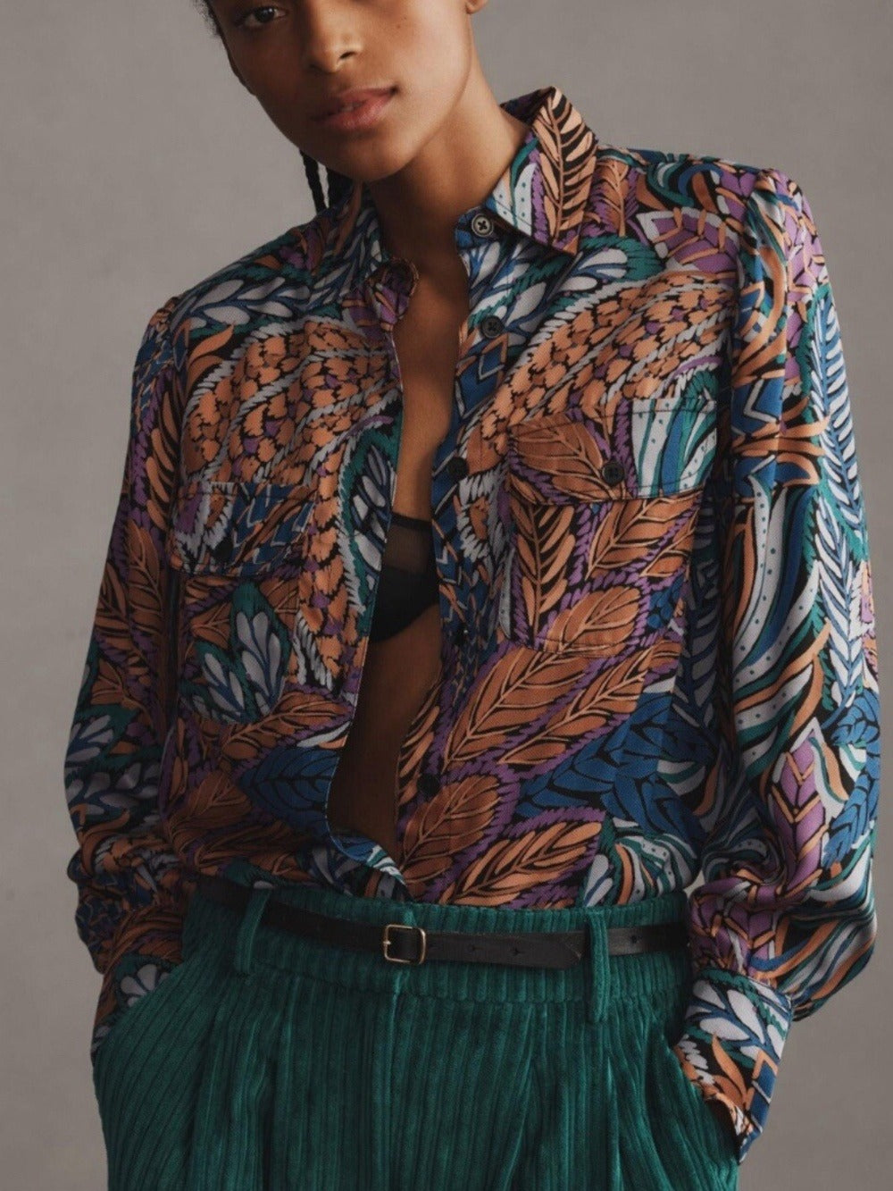 BANJANAN Cora stunning botanical print button down shirt - size XS NWT 🌟 - Image 1