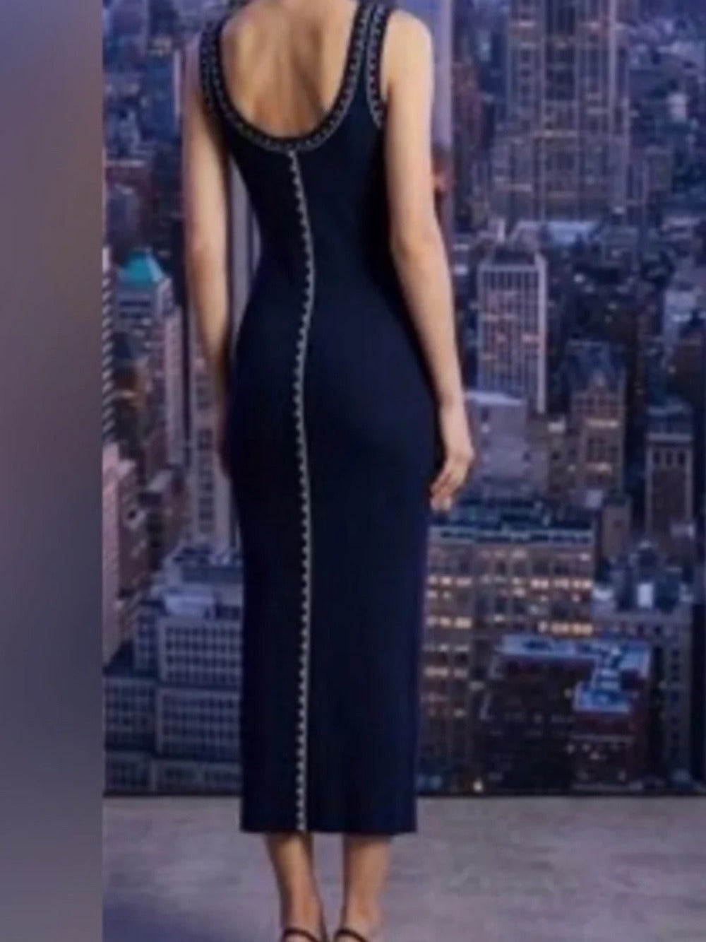 House of Harlow x Revolve Navy Blue Ribbed Midi Dress - S 🌟 - Image 2
