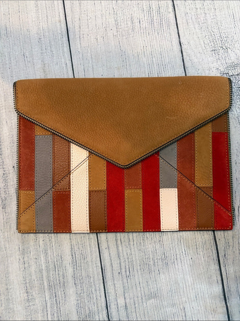 Rebecca Minkoff Leo Patchwork Leather Clutch 🌟 - Image 4