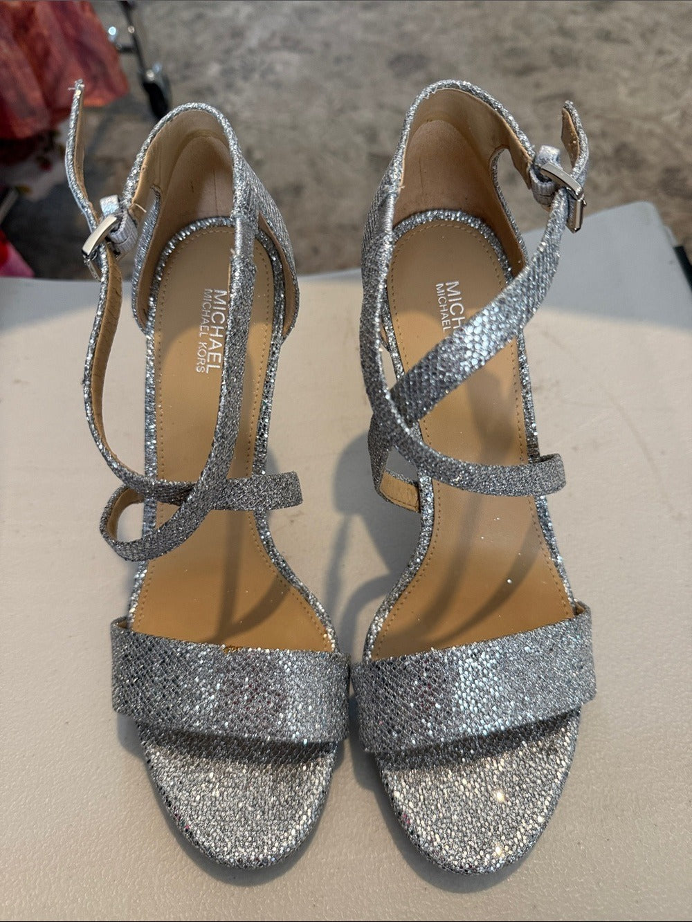 Michael Kors Stassi Platform Glitter Sandals - size 8.5 NEW 🌟 - Image 4