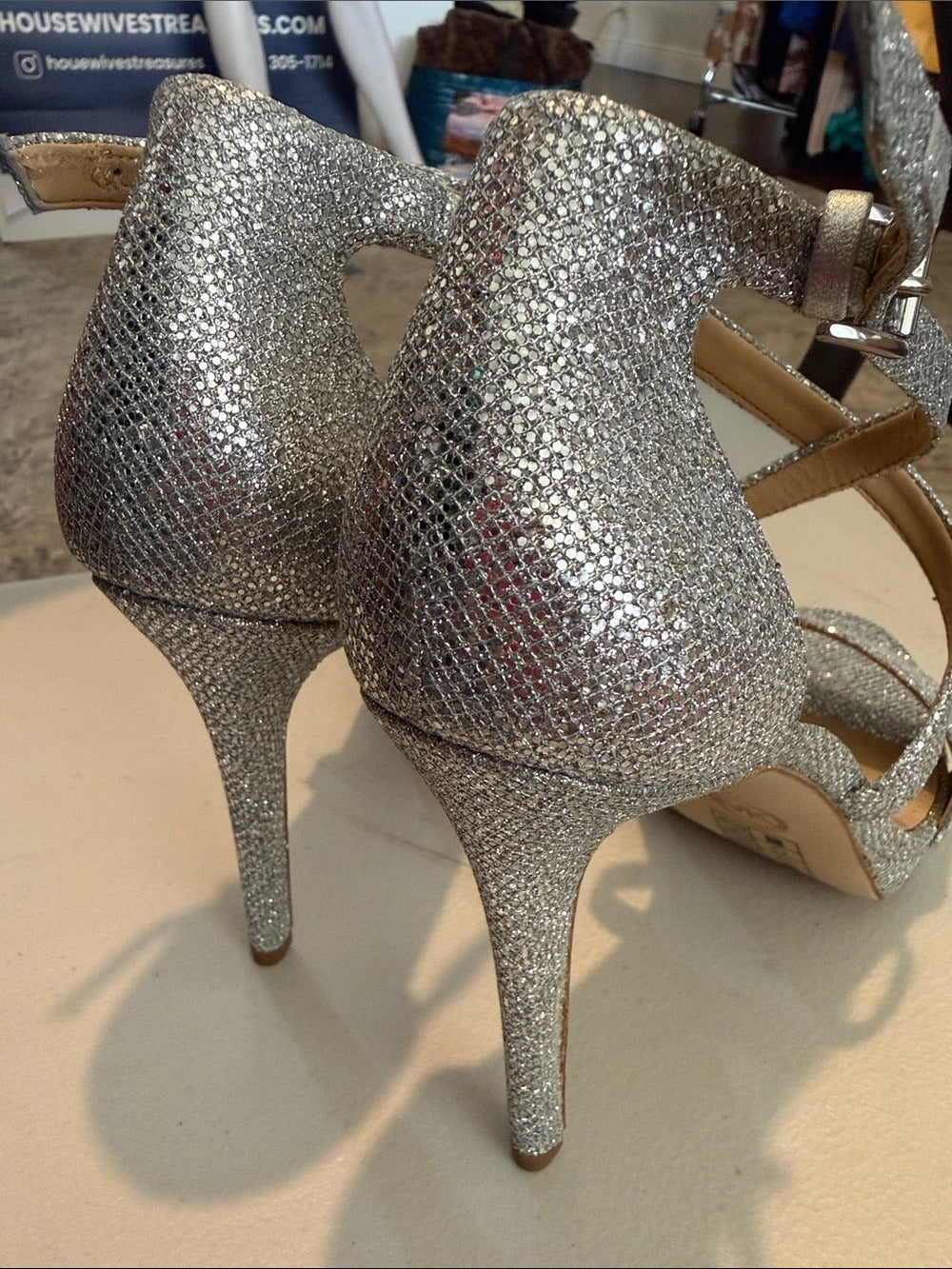 Michael Kors Stassi Platform Glitter Sandals - size 8.5 NEW 🌟 - Image 6