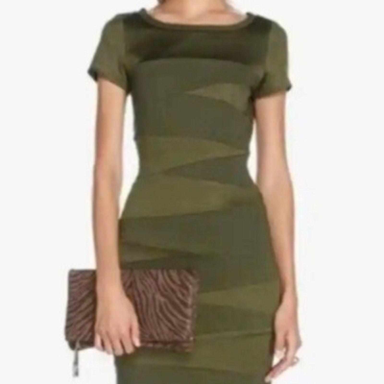 Diane Von Furstenberg Trapp Ponte Knit Bodycon Bandage Dress - size 8