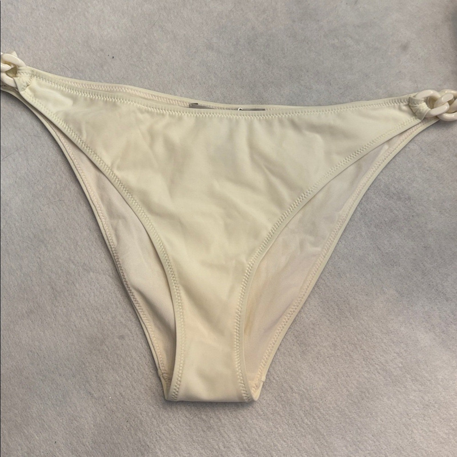 NEW Stella Mccartney Chain-Trimmed Bikini Bottom In White - size Large