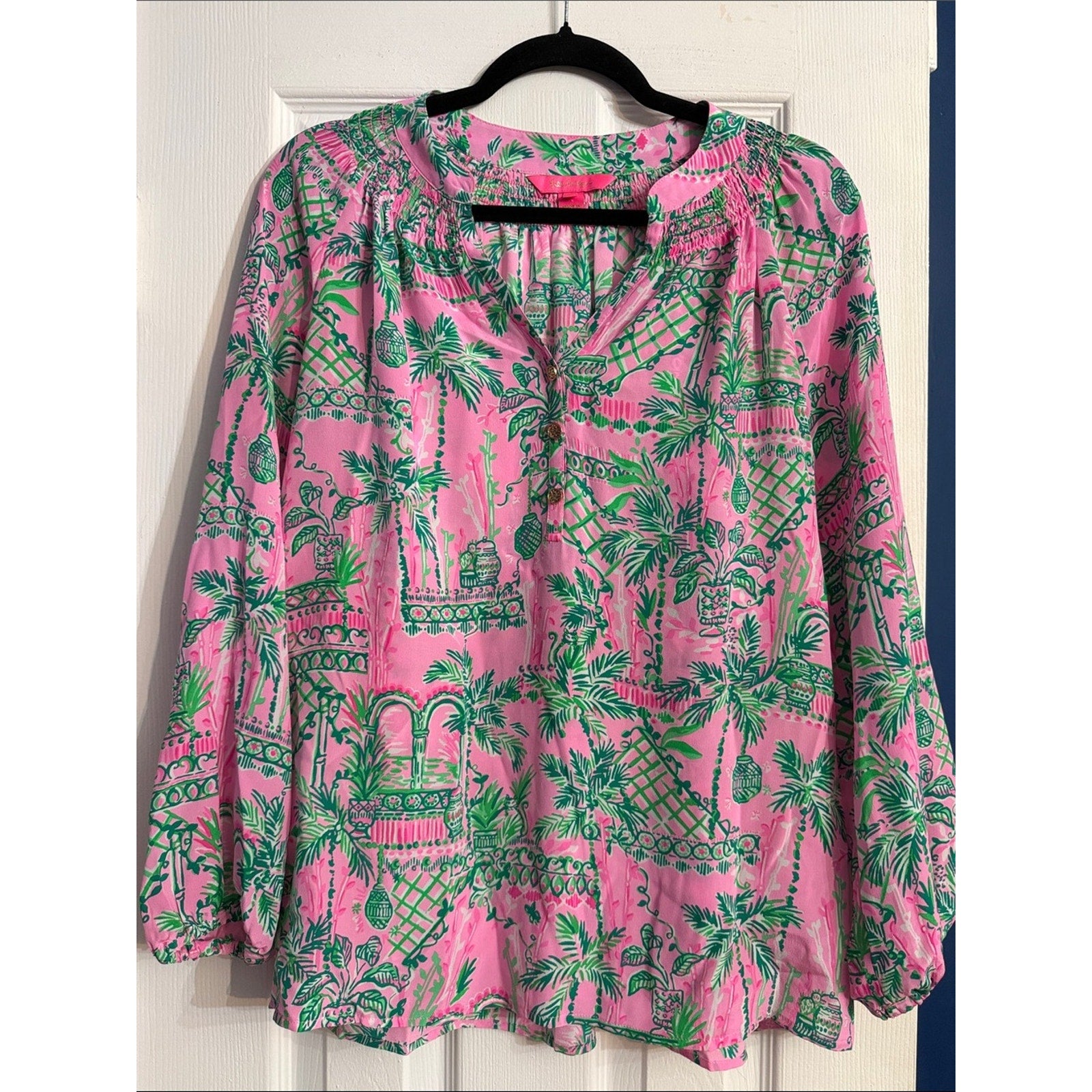 Lilly Pulitzer Elsa Silk Top in Baby Always Worth It - M 🌟