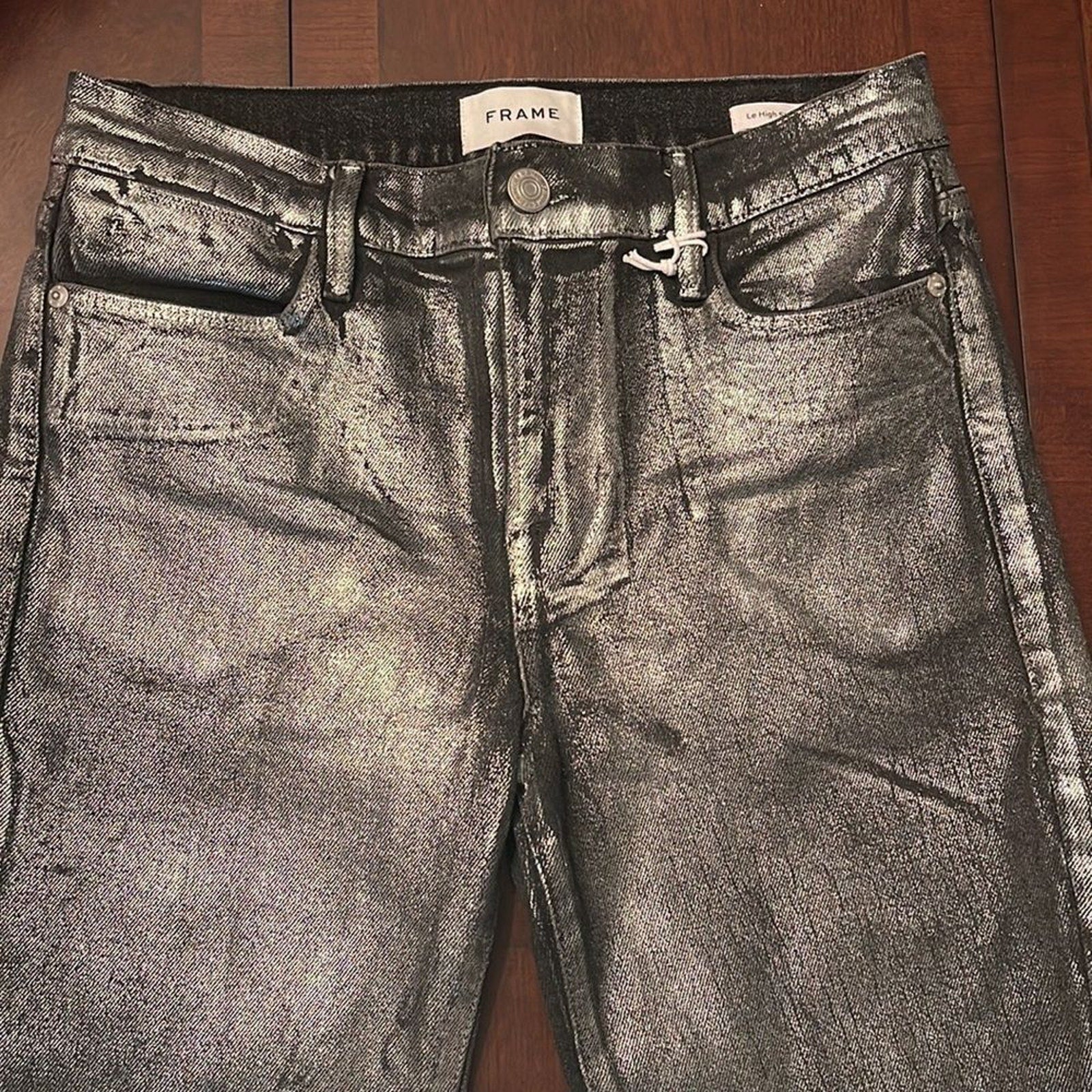 NWT FRAME - LE HIGH SKINNY CROP CHROME NOIR size 27