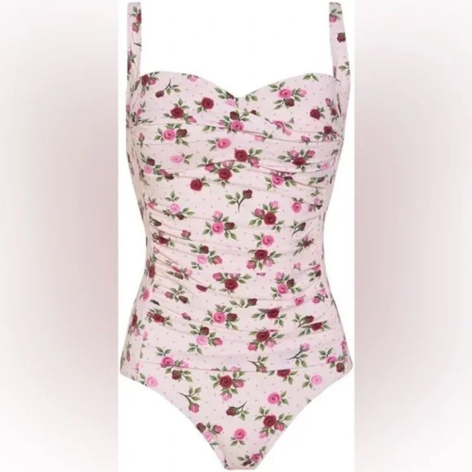 NWT Betsey Johnson Large Pink Roses One Piece Betsey Swim Suit - size XL