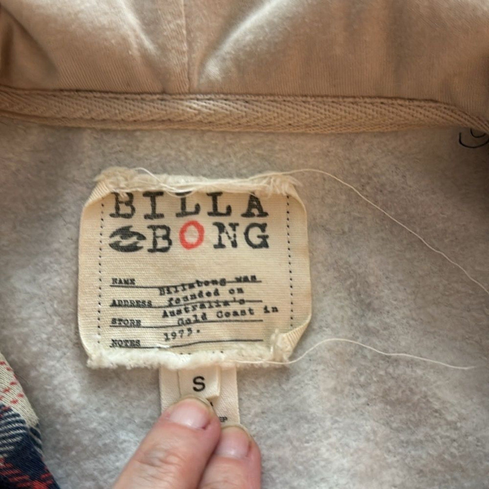 Billabong Jacket Hoodie Plaid Peacoat Cozy Double Button Y2K - small