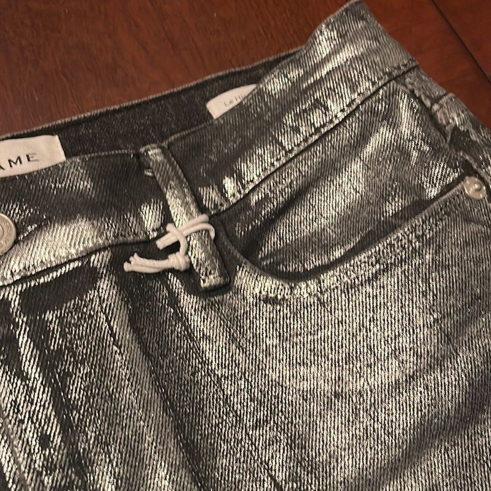 NWT FRAME - LE HIGH SKINNY CROP CHROME NOIR size 27
