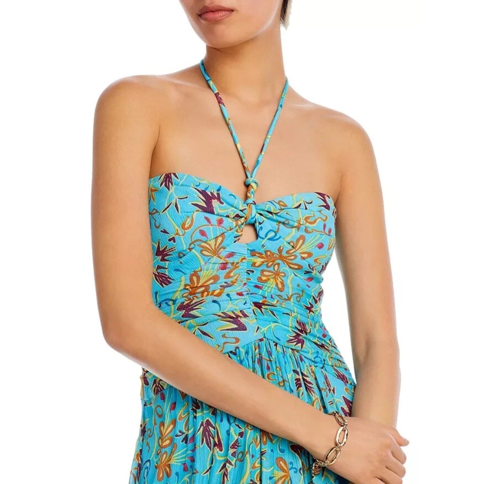 A.L.C. Violet Silk Halter Midi Dress- size 0 - NEW