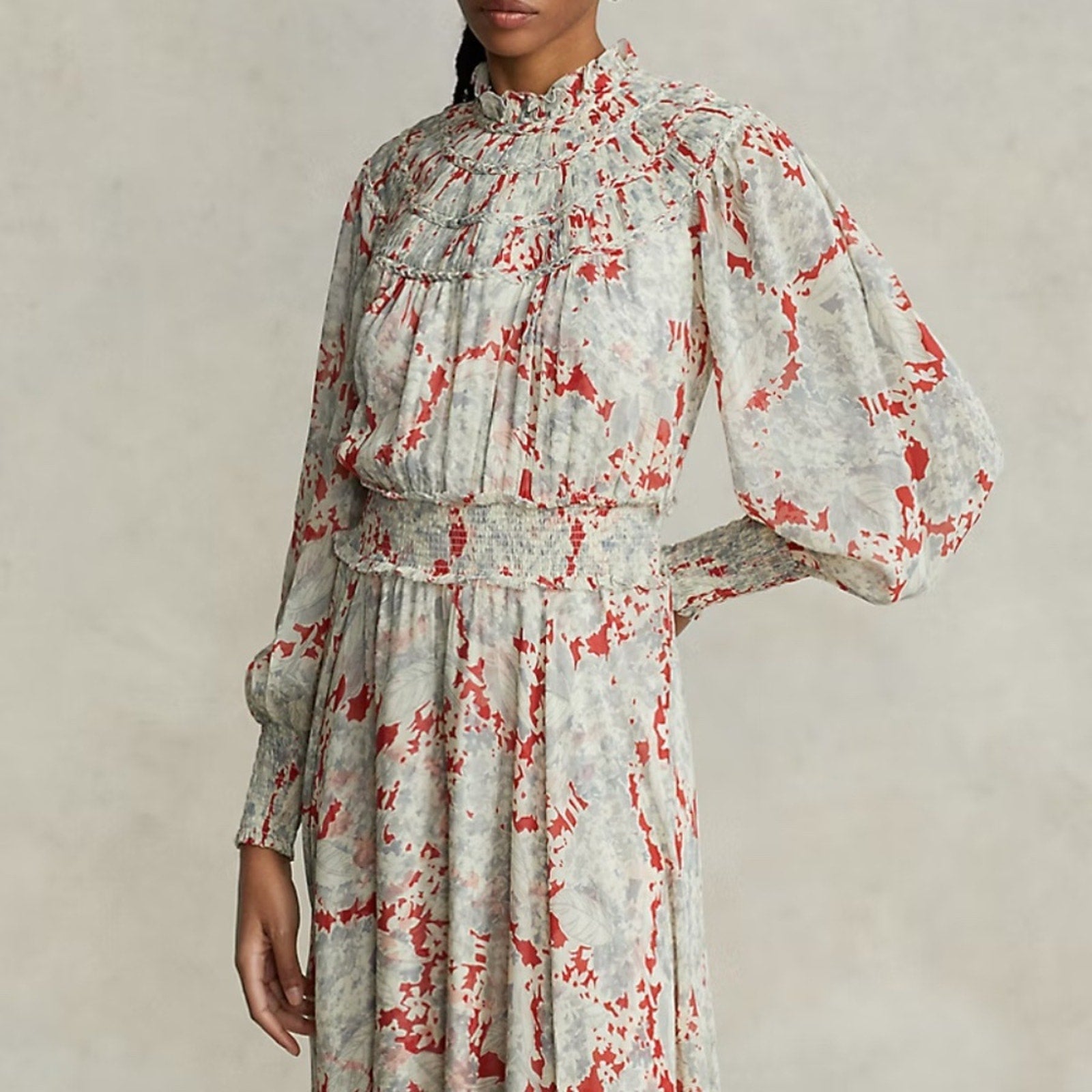 NWT Polo Ralph Lauren Floral Crinkled Georgette Dress - size 0
