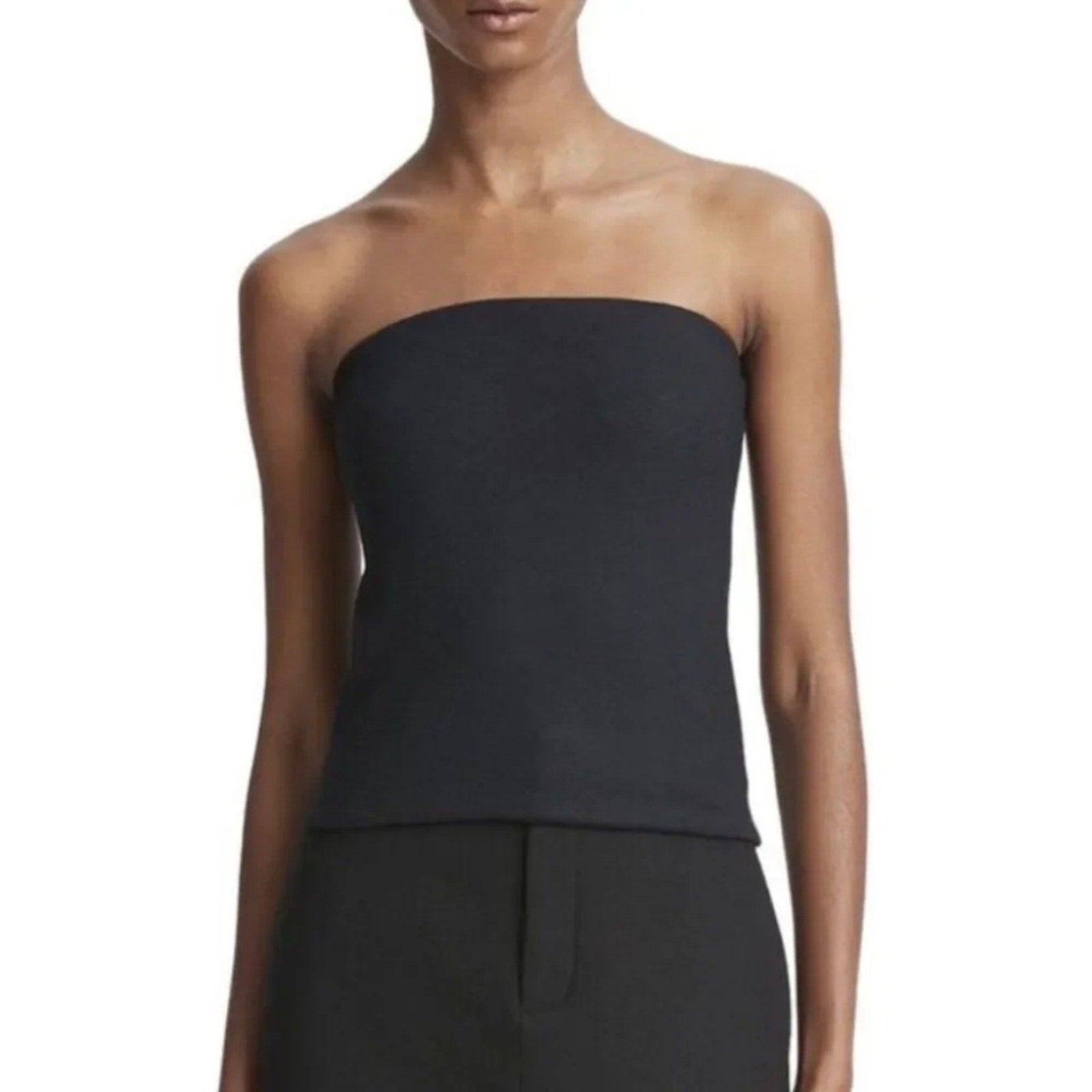 NWT VINCE WOOL BLEND STRAPLESS TOP BLACK - XL